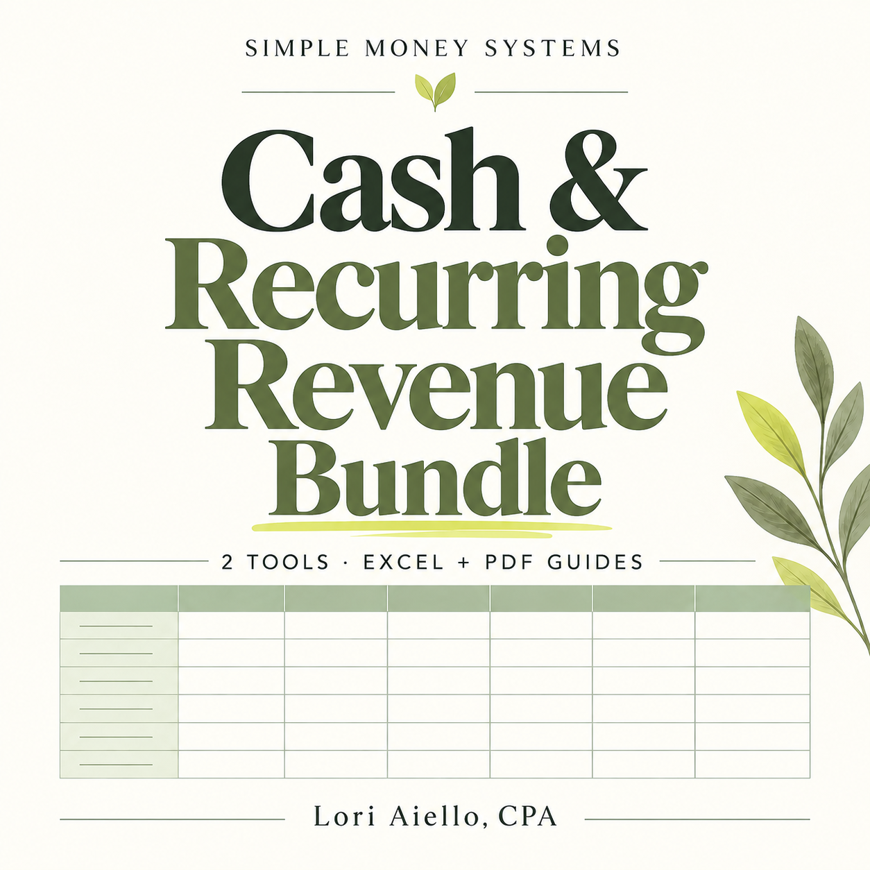Cash & Recurring Revenue Bundle — Excel workbooks and printable PDF guides