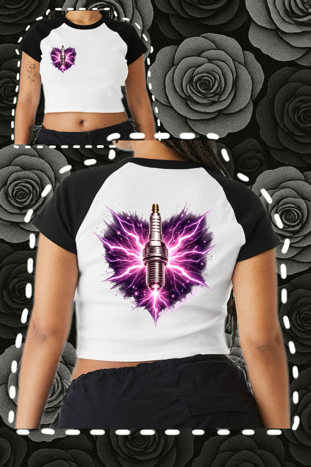 Neon spark Raglan micro rib baby-tee