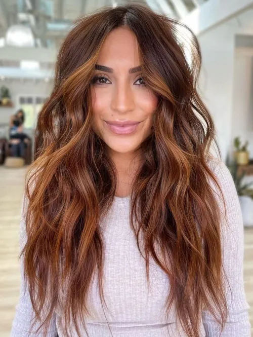 Copper Brunette Balayage Christmas Trends 2023