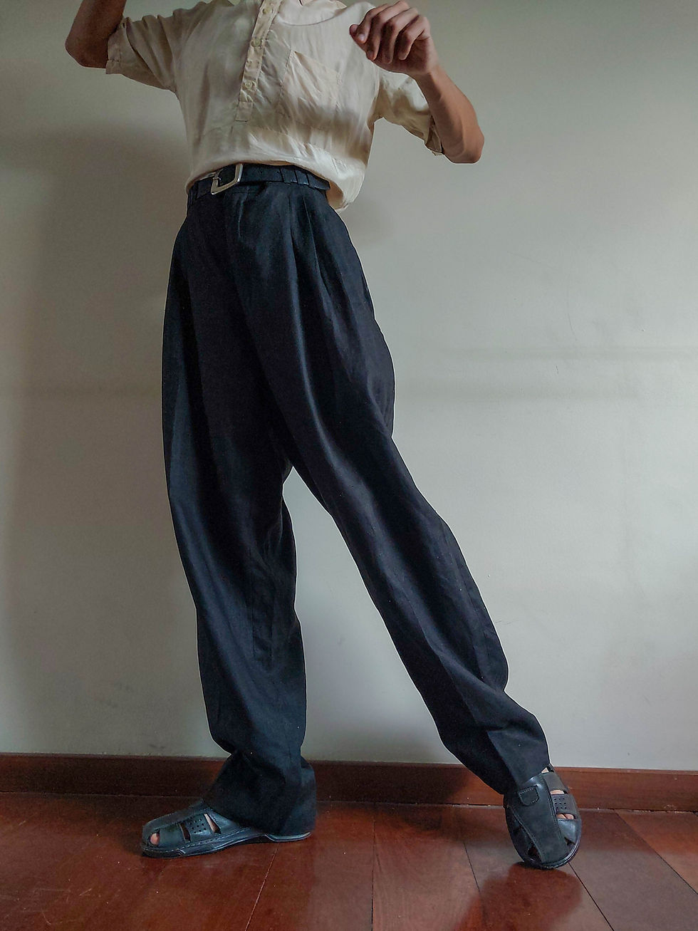 Miniatura: Calça Alfaiataria vintage Dax  em linho puro de alta qualidade (tam 46)