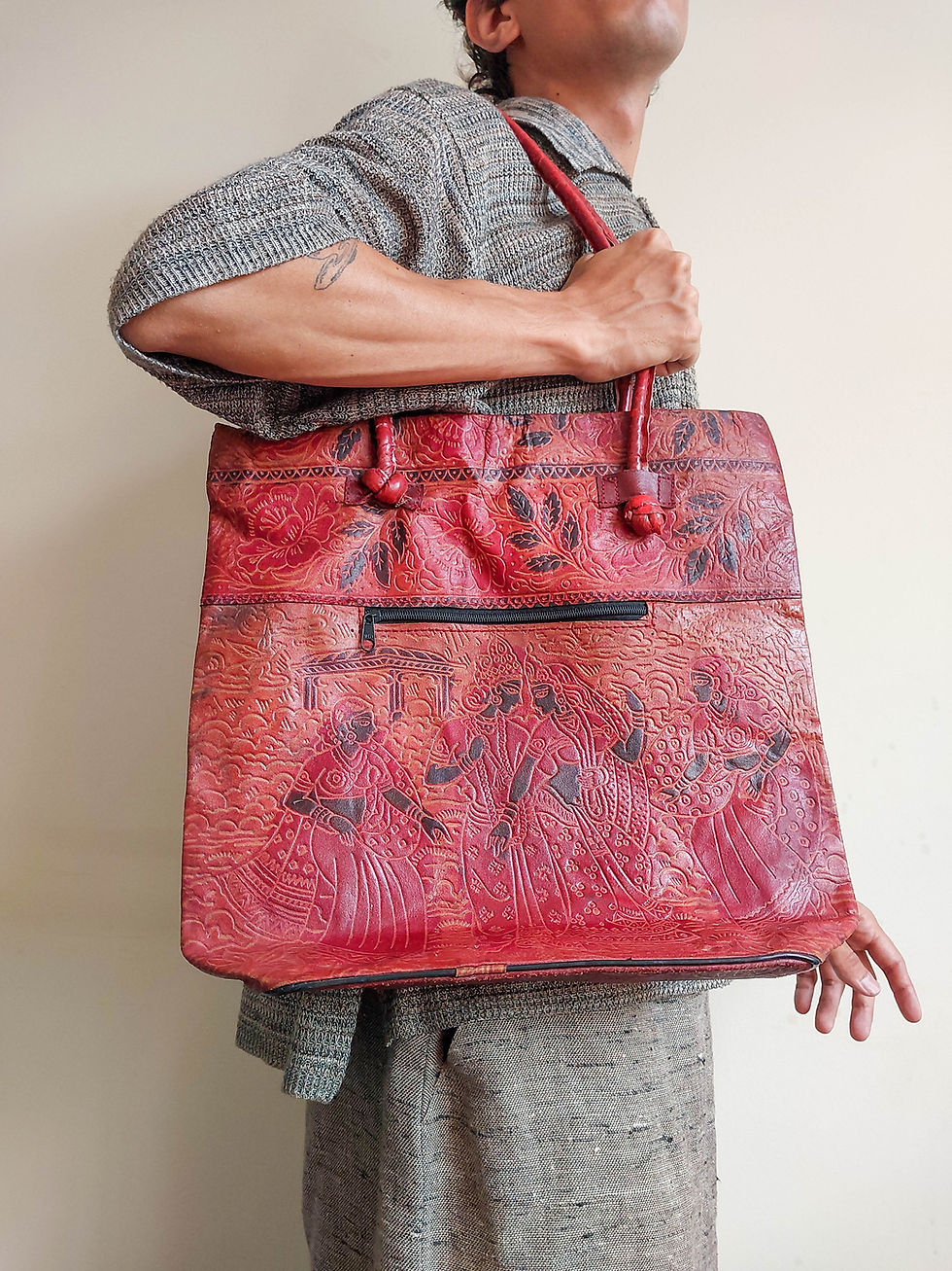 Miniatura: Bolsa Indiana Vintage em Couro