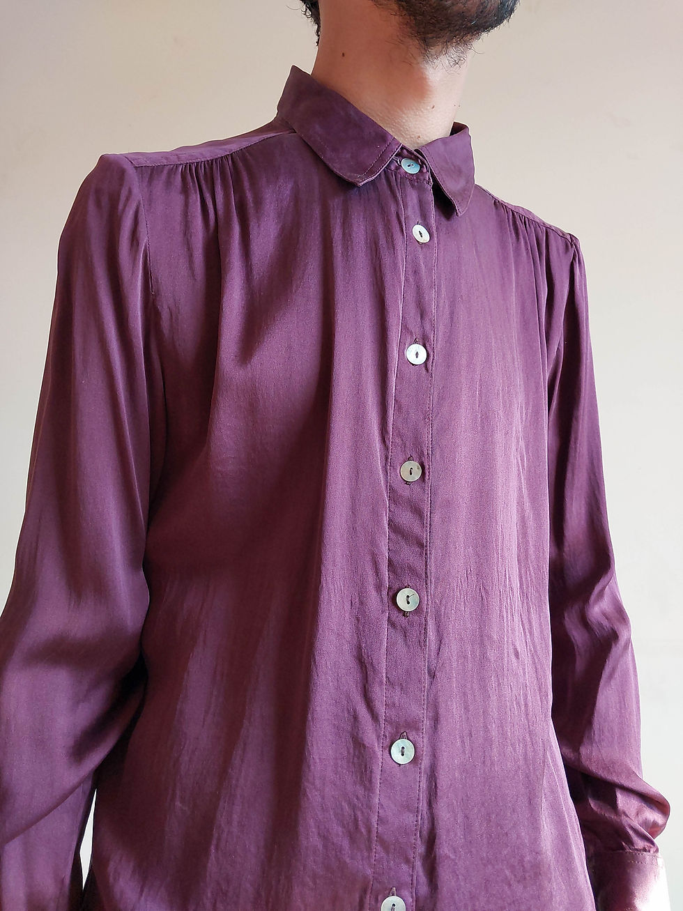 Miniatura: Camisa MG Seda Pura Roxa (tam M)