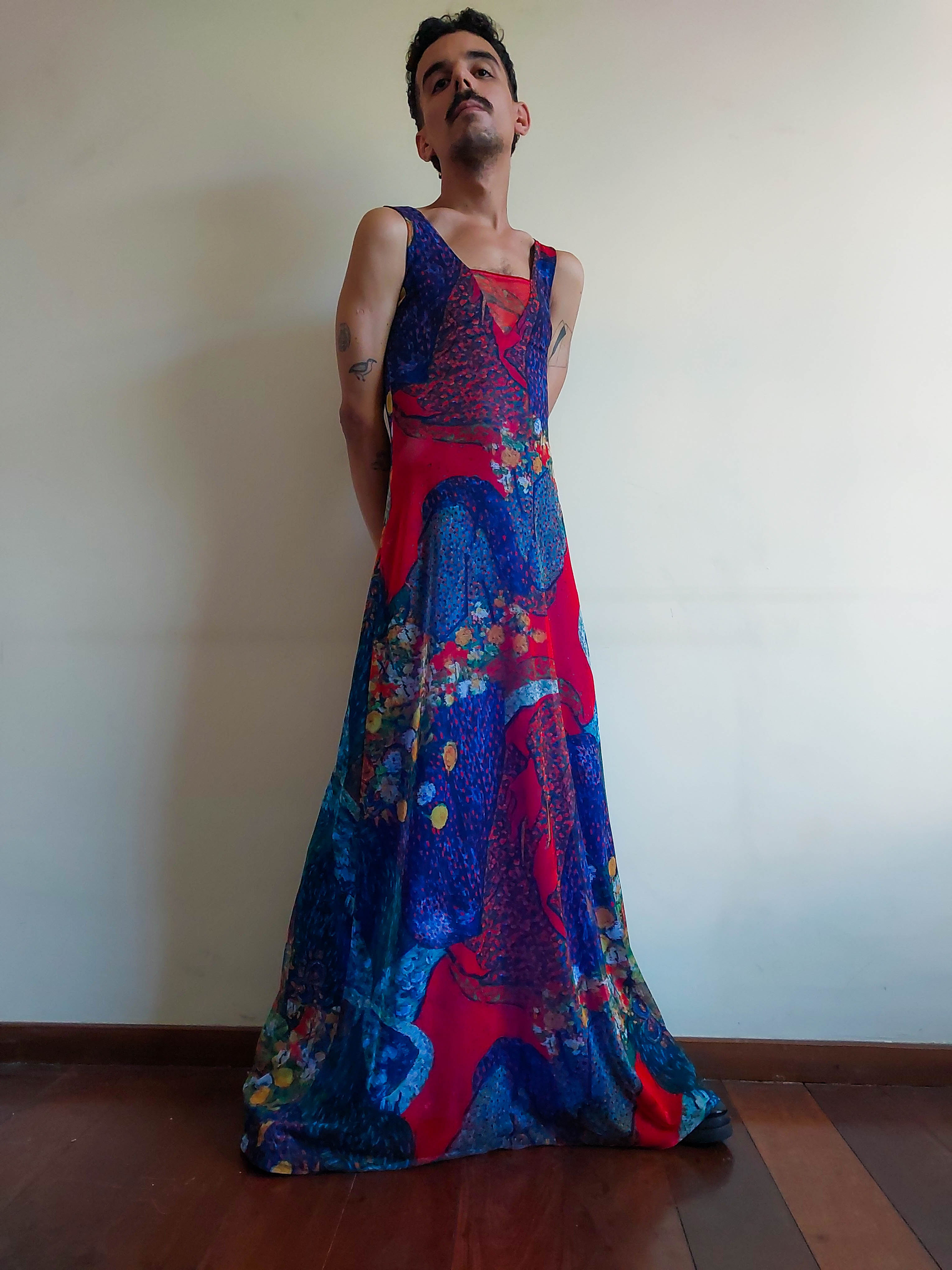Vestido Ave Maria Estampa Impressionista