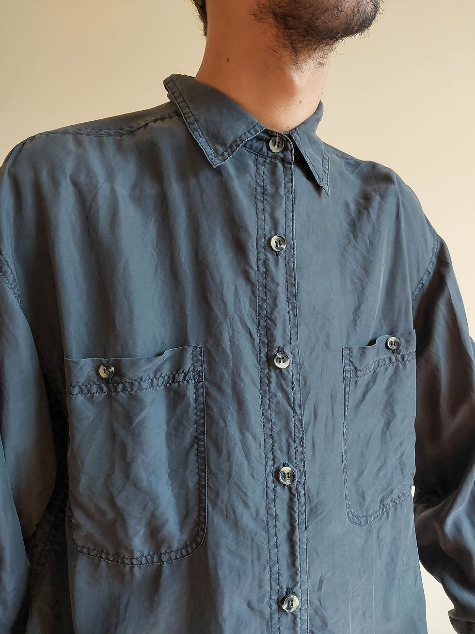 Miniatura: Camisa Vintage Bogari 100% seda (tam G)