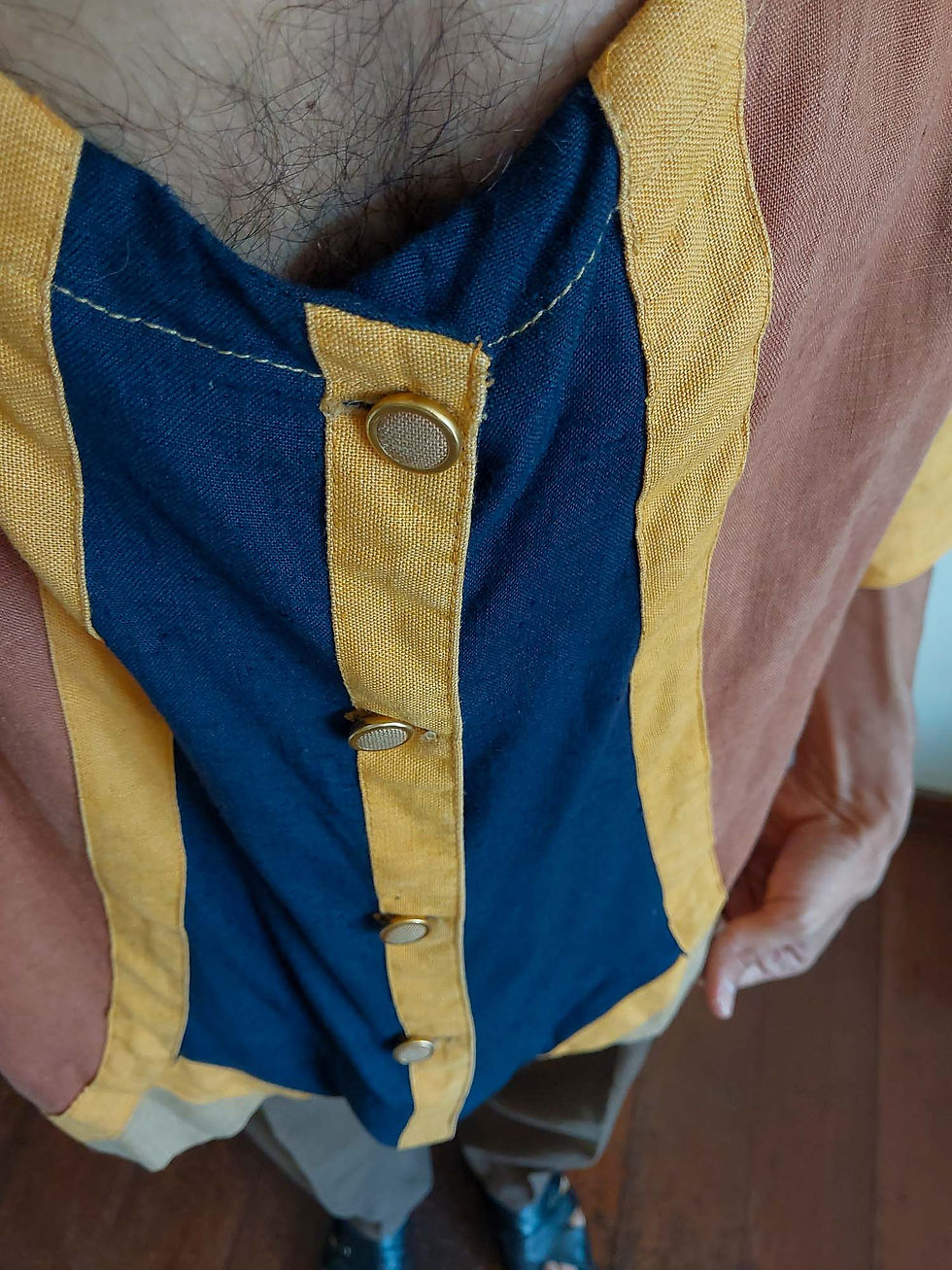 Miniatura: Camisa Vintage Sandra em patchwork de linho