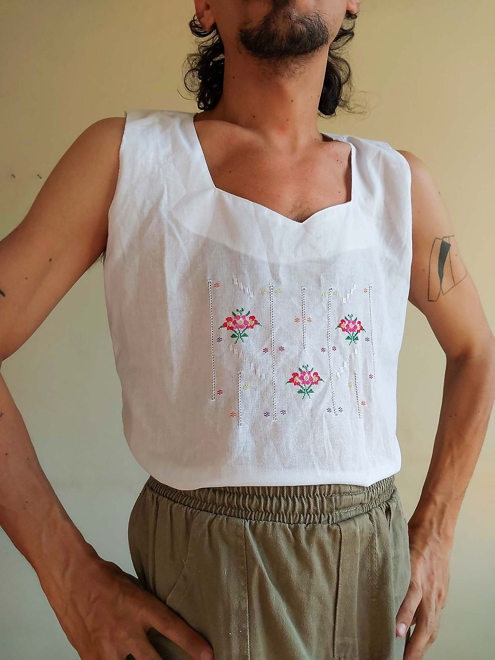 Miniatura: Camiseta vintage Ponto Cruz artesanal (tam G)