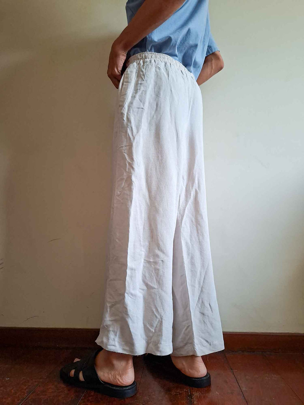 Miniatura: Calça Beatriz em linho misto (cintura com elástico)