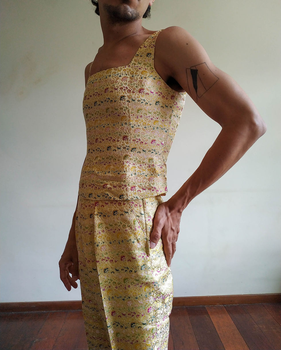 Miniatura: Conjunto Golden Dragon Vintage em Seda com Rayon (raridade)