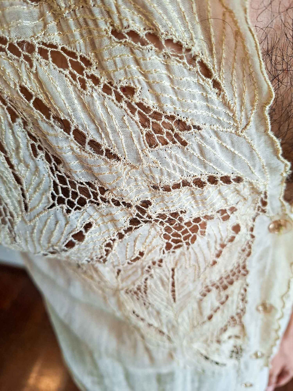 Miniatura: Camisa Vintage Rendas de Folhas (Tam M)
