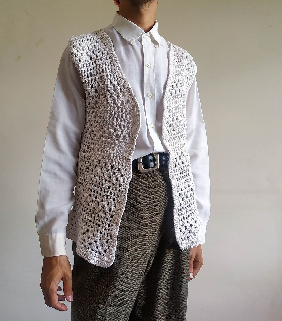 Miniatura: Colete Anos 70 Crochetada
