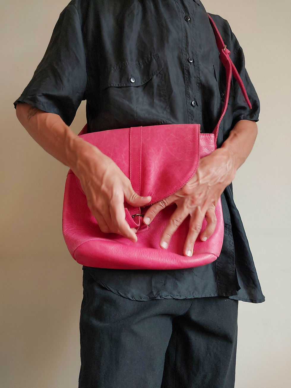 Miniatura: Bolsa Via Mia Couro Rosa