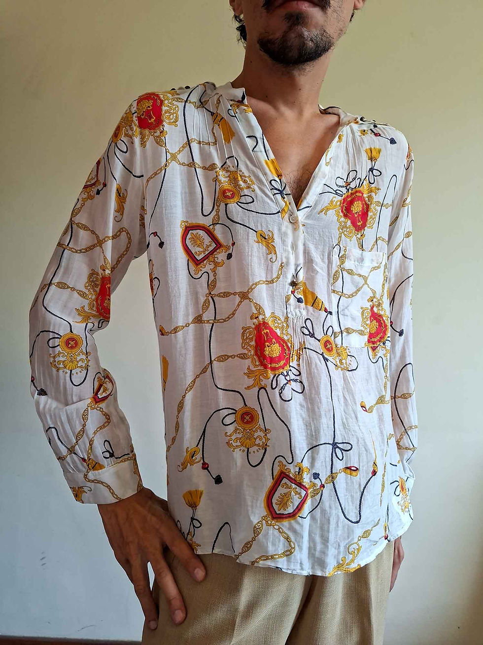 Miniatura: Camisa Zara em cambraia de algodão (Tam P)