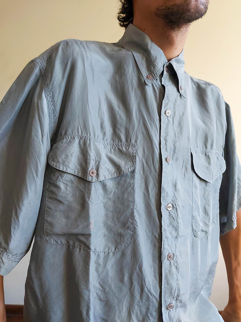 Miniatura: Camisa Seda VIntage D. Hillin (tam G)