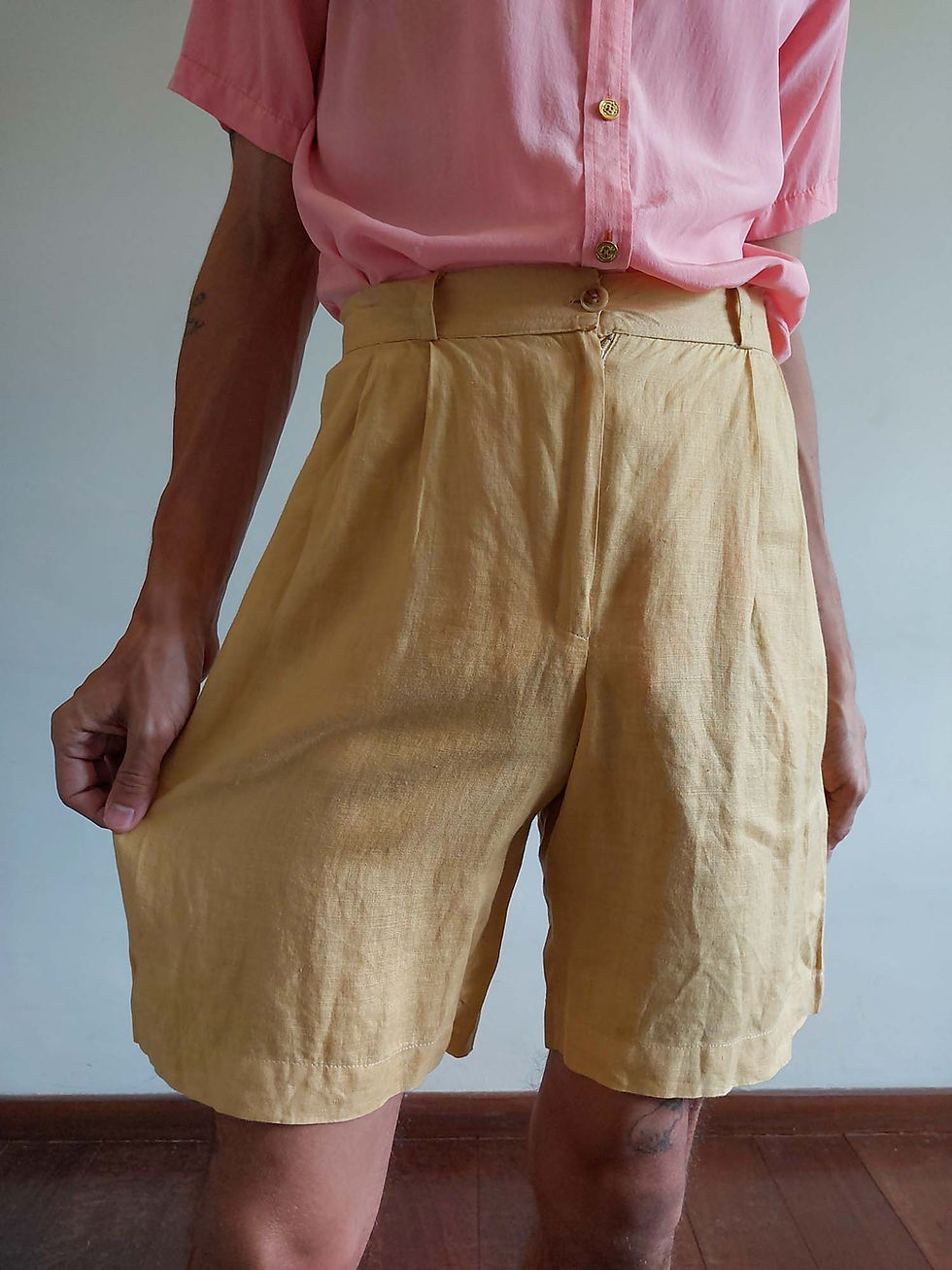 Miniatura: Short Alfaiataria Amarelo Vintage (cintura 36)