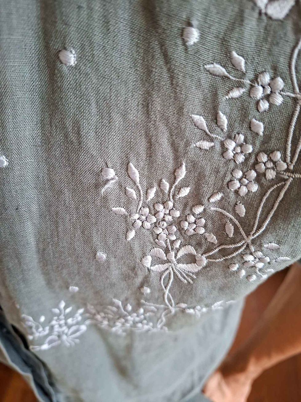 Miniatura: Camisa Mulu Vintage em linho bordado (tam M)