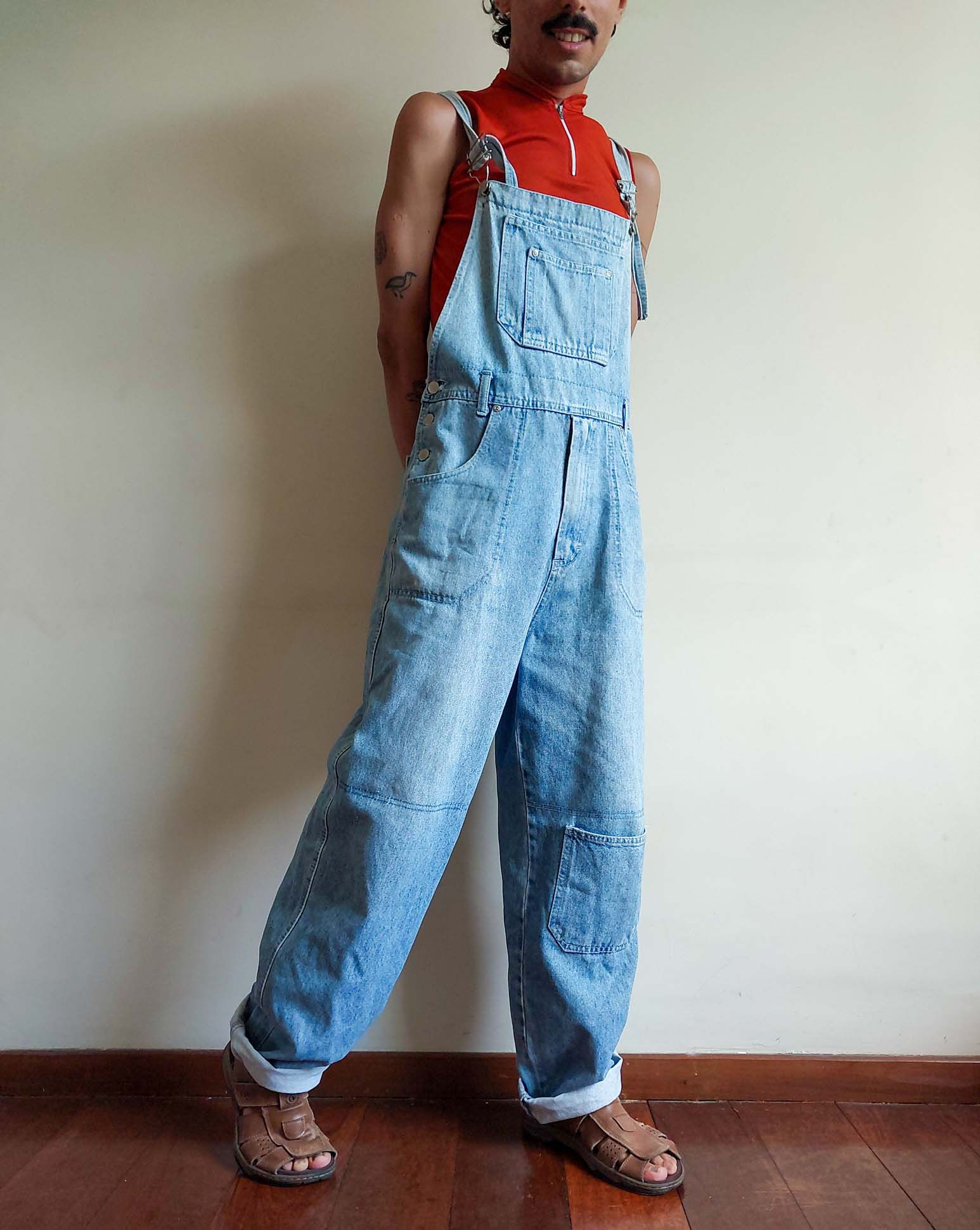 Jardineira Jeans Vintage Tony & Joseph (tam 44)