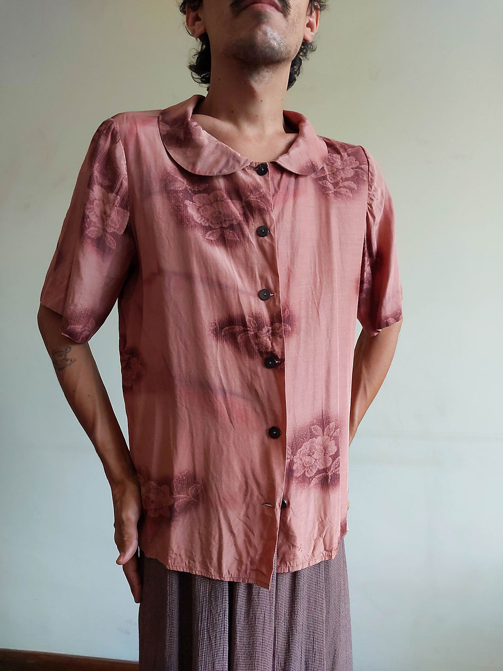 Miniatura: Camisa Vintage Flores Pixeladas (tam M)