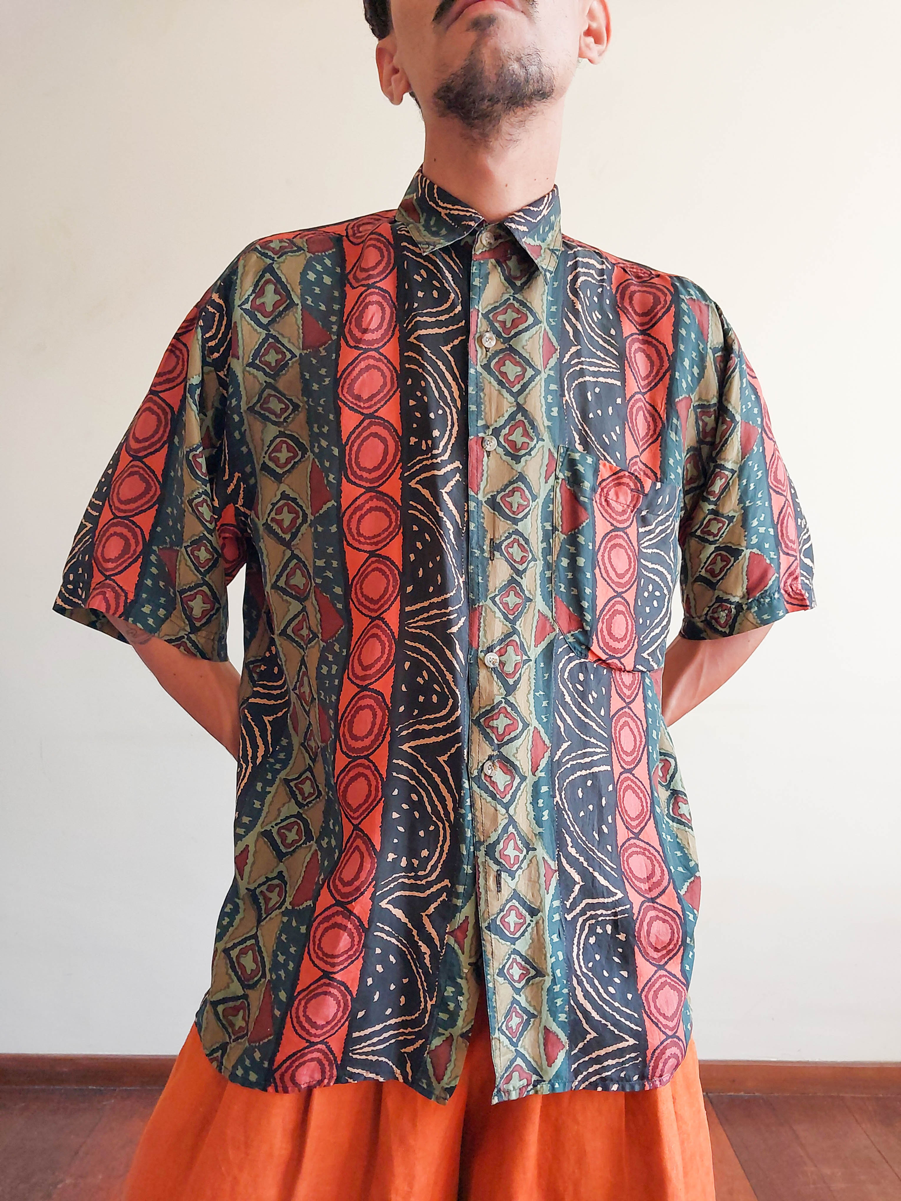 Camisa Vintage Pool em Seda Pura