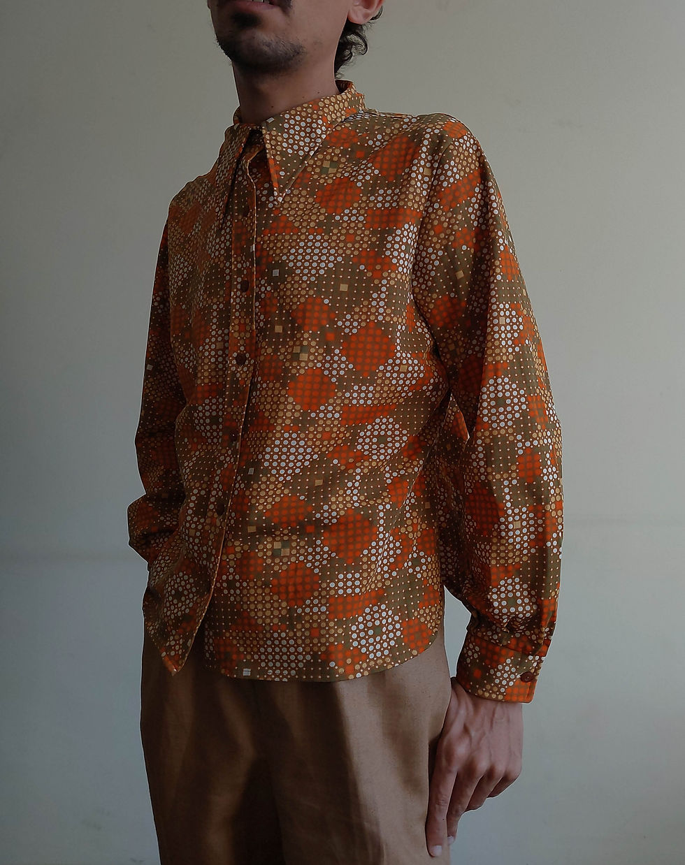 Miniatura: Camisa Vintage Poá Colorido anos 60 autêntico (tam M)
