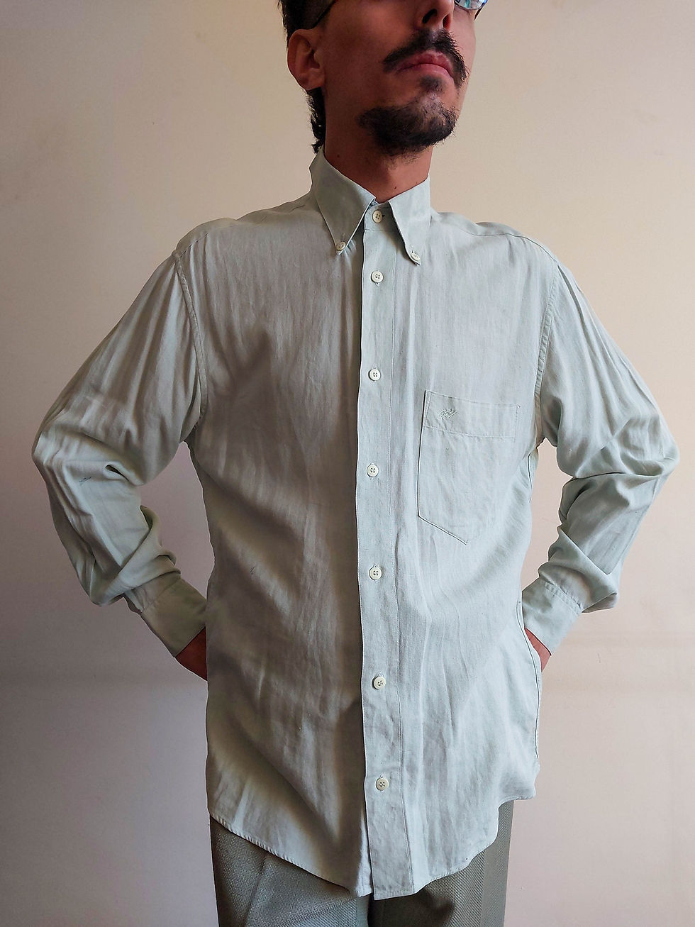 Miniatura: Camisa Vintage New Ney em Linho Brasperola verde (tam M)
