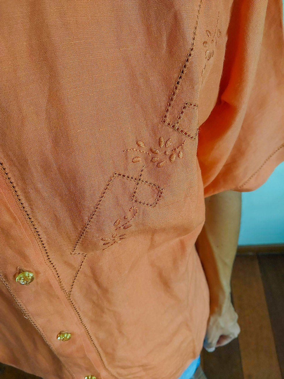 Miniatura: Camisa Rustique Linho bordado a mão (tam M)