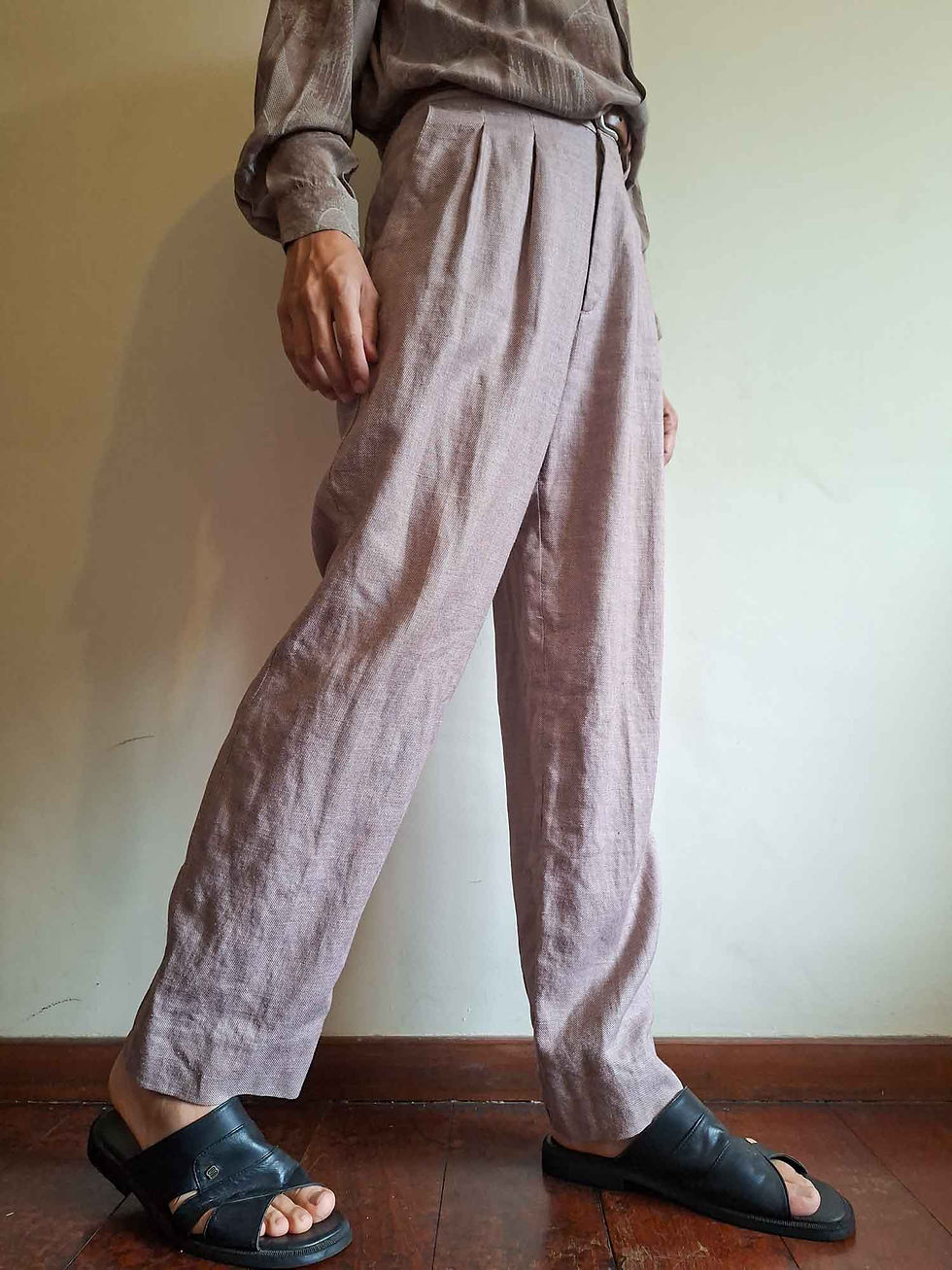 Miniatura: Calça Jean Pierre Paris em linho puro vintage (tam 40)