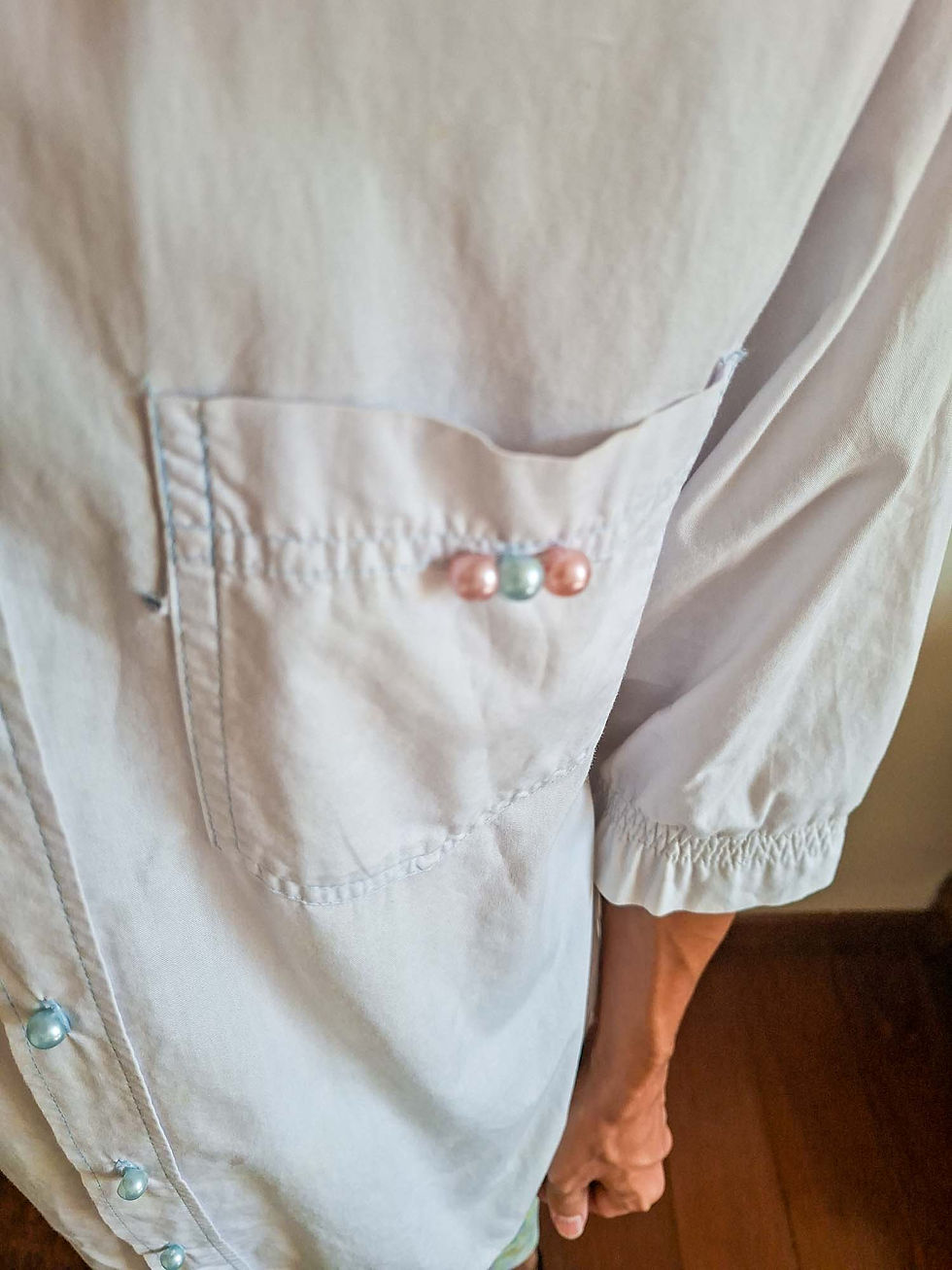 Miniatura: Camisa Perolas anos 1970 (tam M)