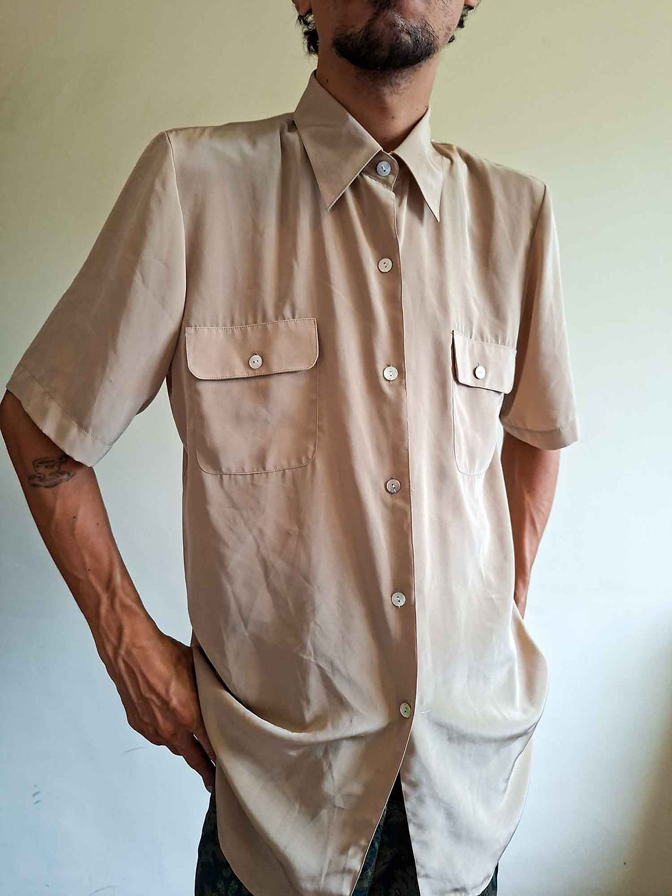 Miniatura: Camisa Seventeen anos 1970 em cetim (tam M)
