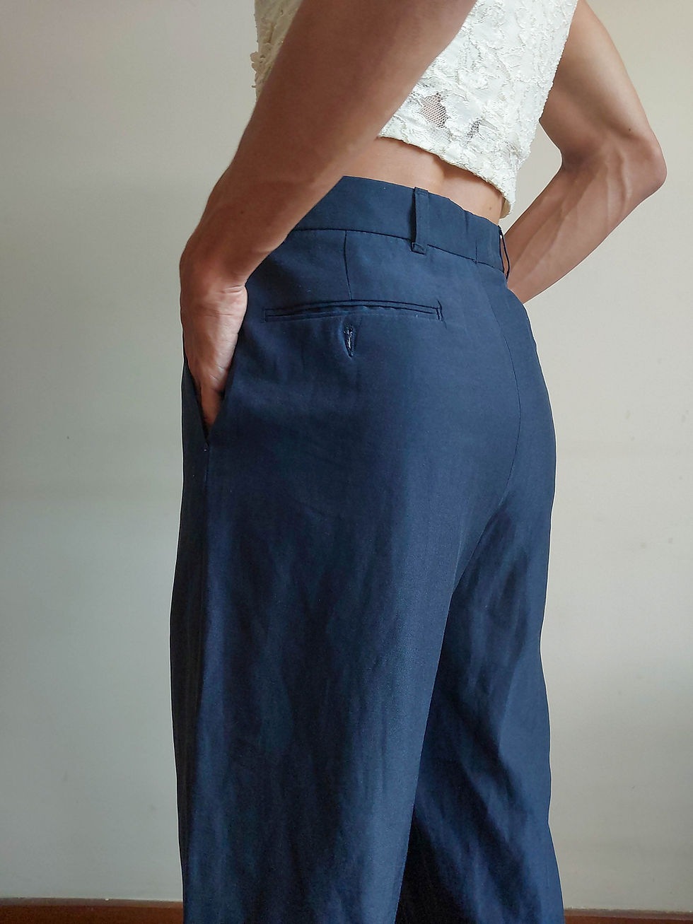 Miniatura: Calça Alfaiataria Vintage Azul Profundo (tam 38/40)