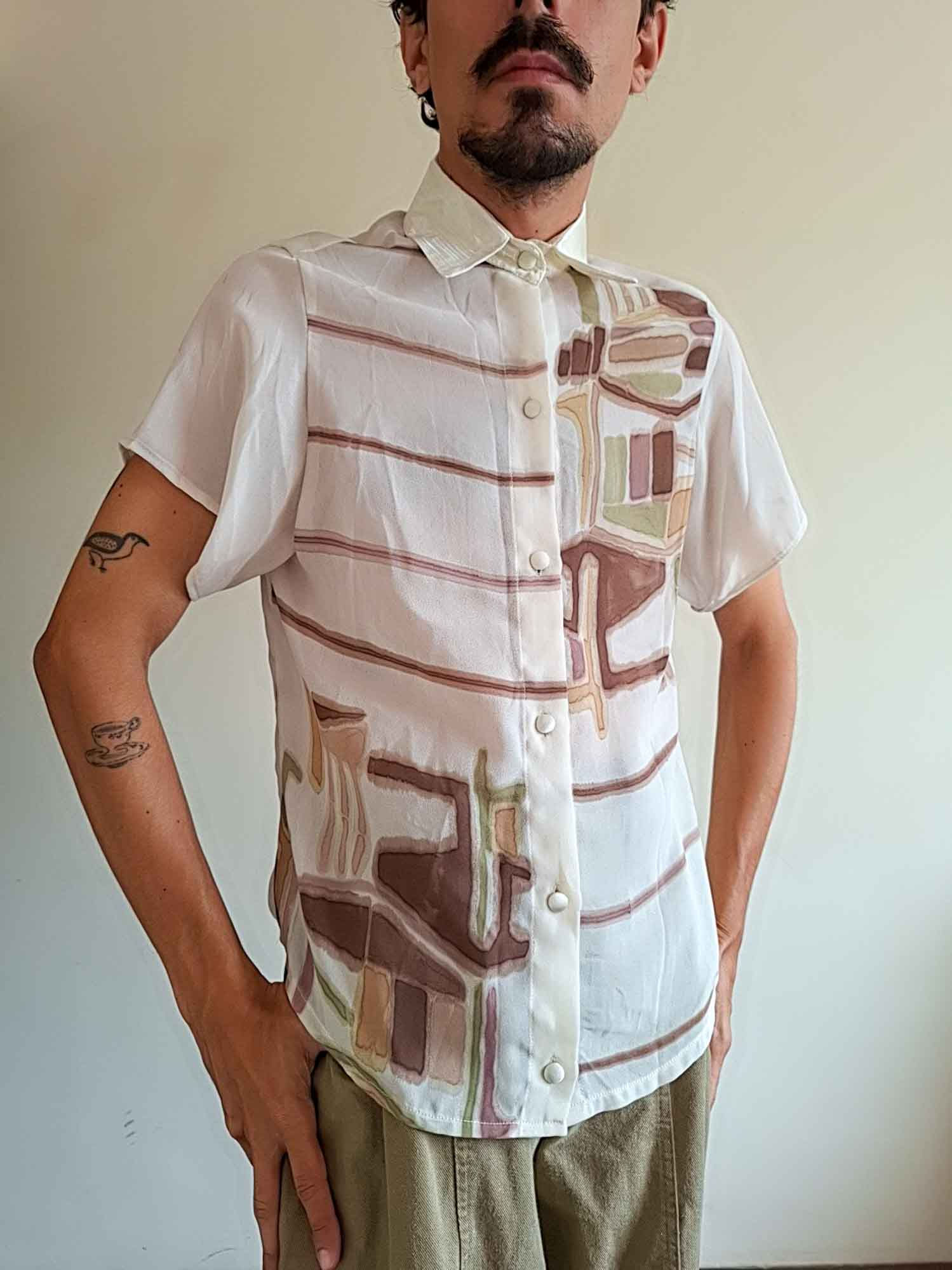 Camisa Abstrata Vintage (tam P)