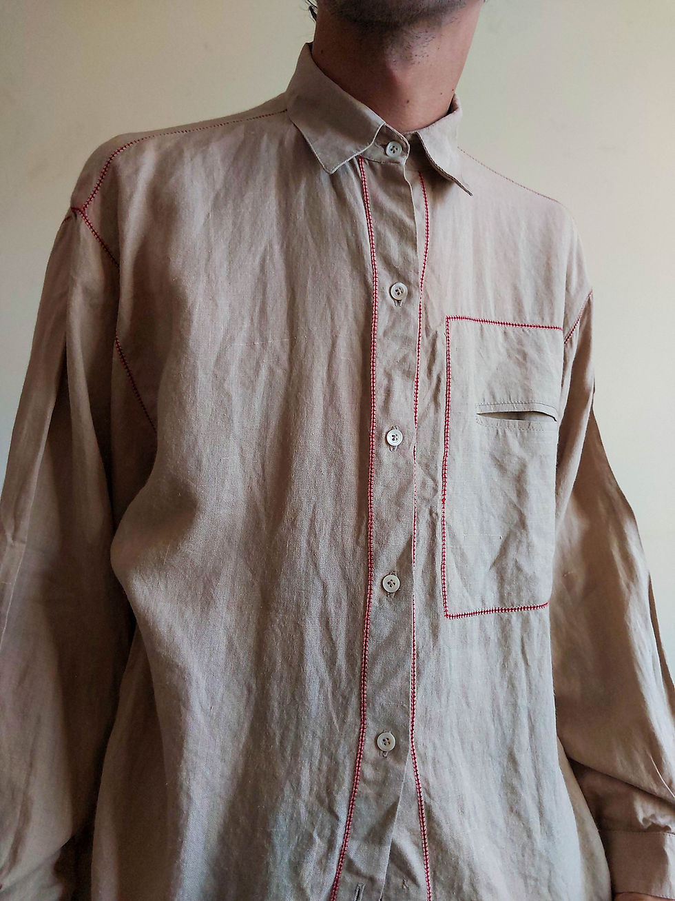 Miniatura: Camisa Linho Aua Juí anos 70 (tam G)