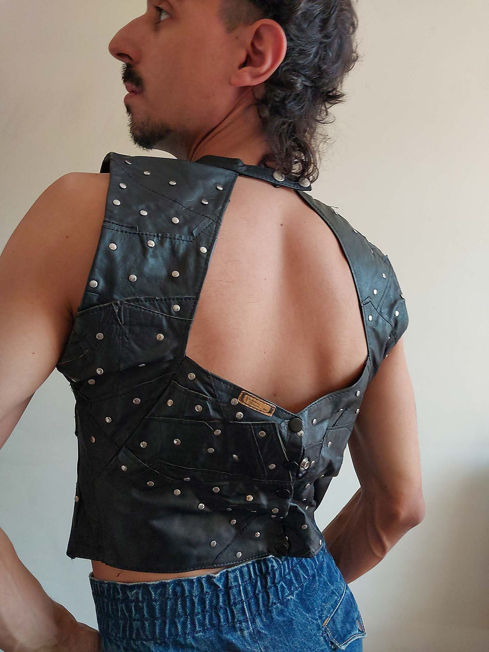 Miniatura: Camisa Vanessa Torres em patchwork de couro (tam P)