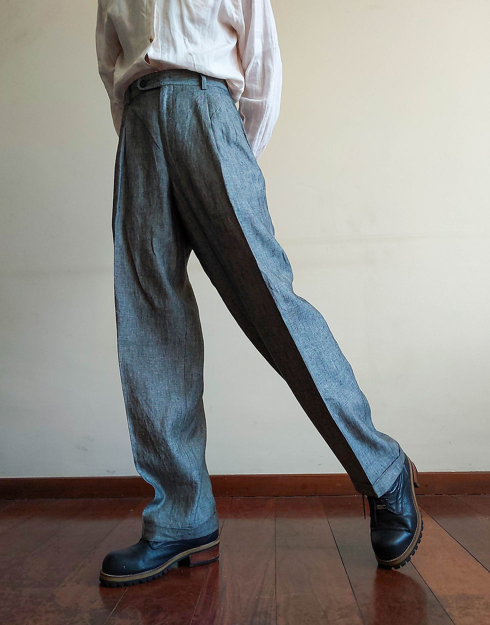 Miniatura: Calça do Terno Alfaiataria Chelster Rio Vintage em Linho Brasperola (tam 42)