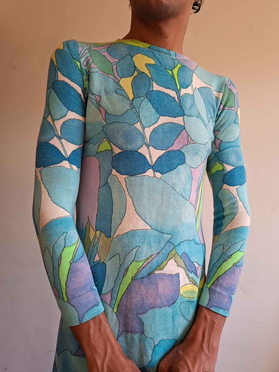 Miniatura: Vestido Vintage Anos 60 pintado à mão (tam P)