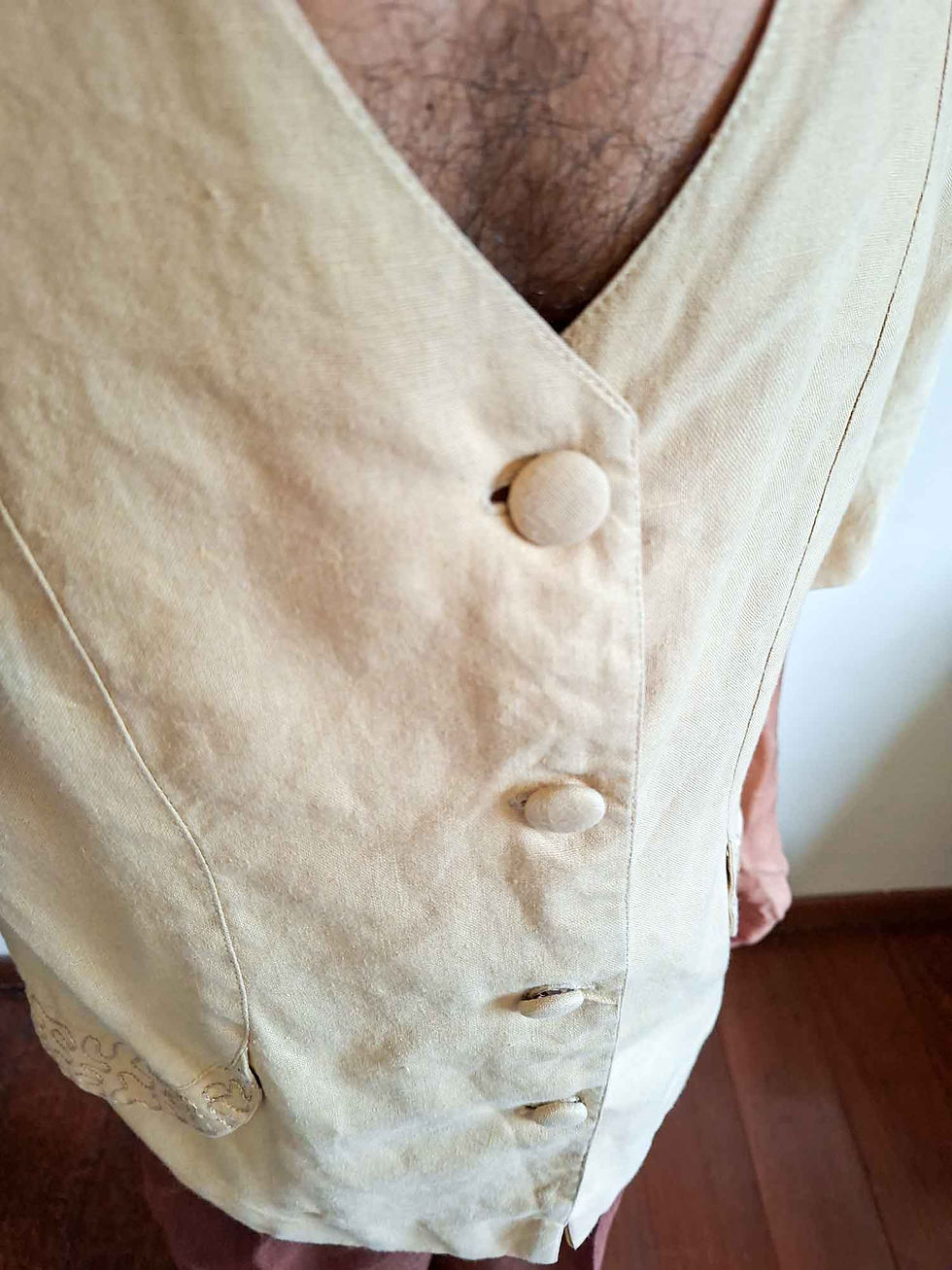 Miniatura: Camisa Trem Bonito Linho Puro anos 1980 (tam G)