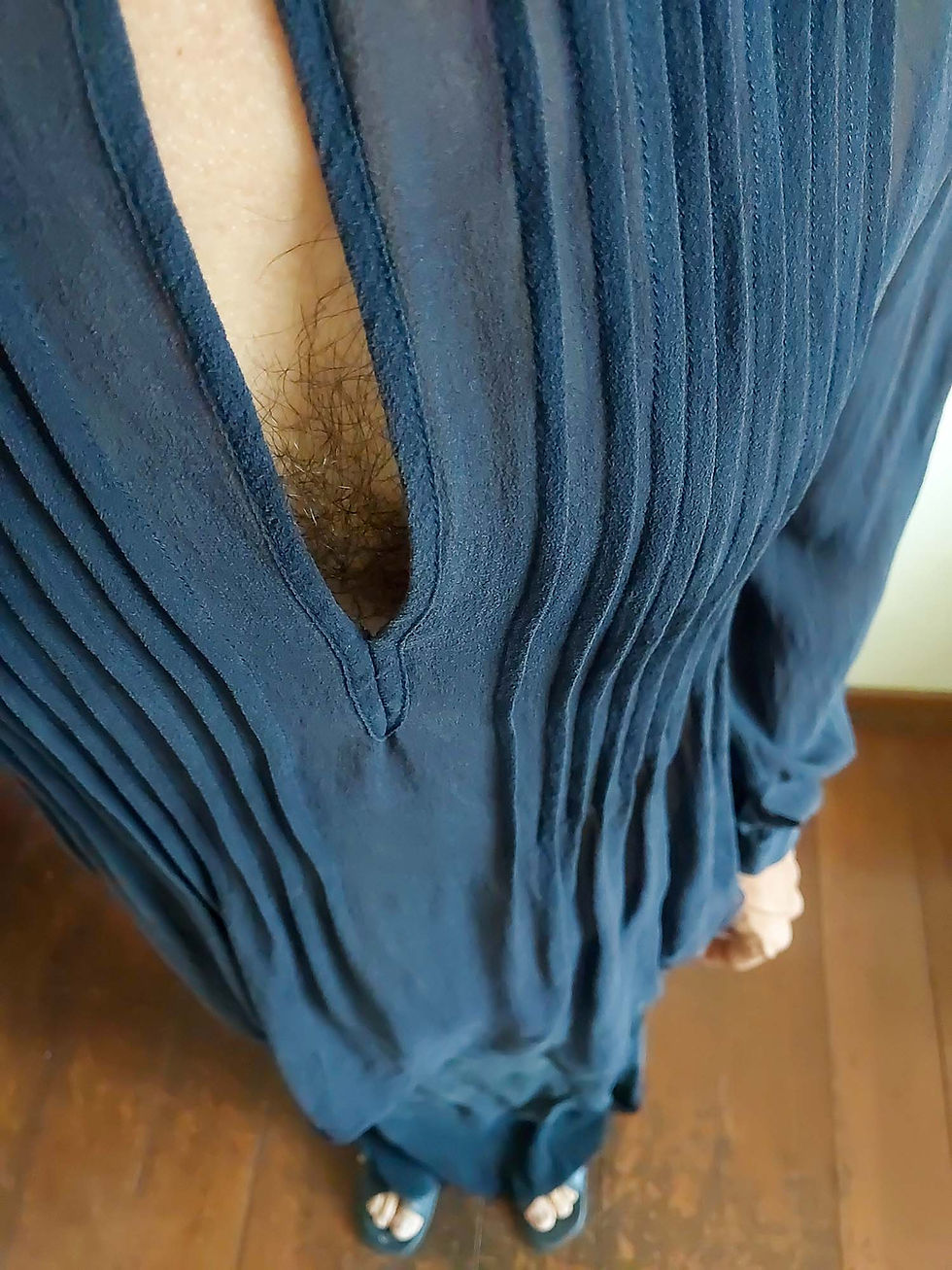 Miniatura: Camisa Seda Preta Vintage (tam P)