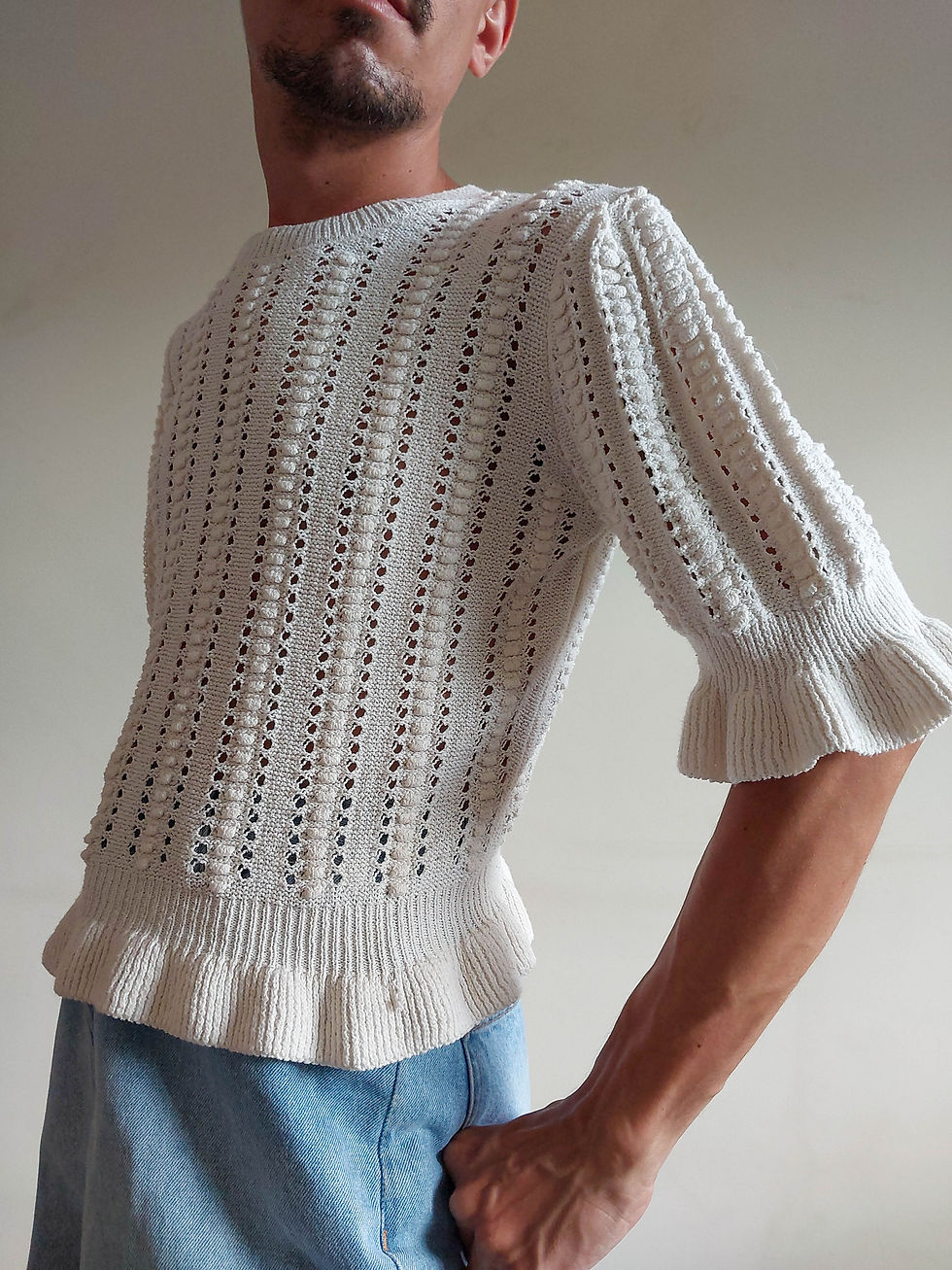 Miniatura: Camiseta Diana em trico artesanal anos 70 (tam M)