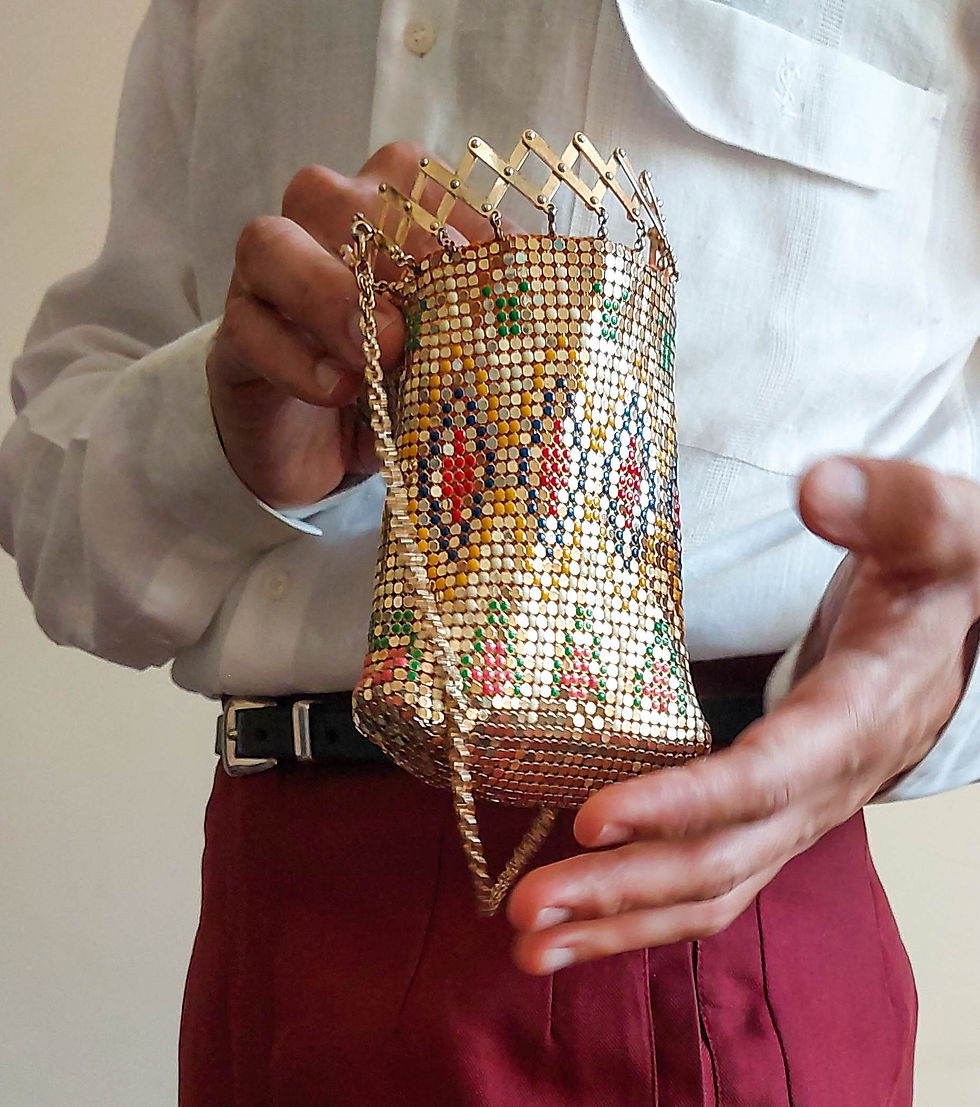 Miniatura: Bolsa Malha Metal Art Decó anos 40