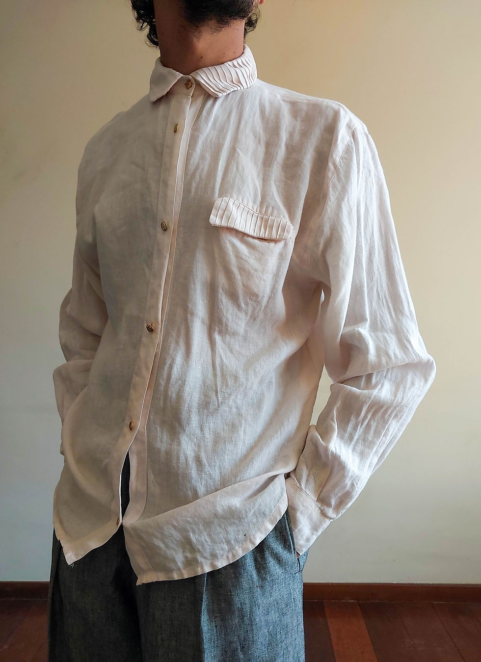 Miniatura: Camisa Colour Valdac Vintage em LInho Puro (tam P)