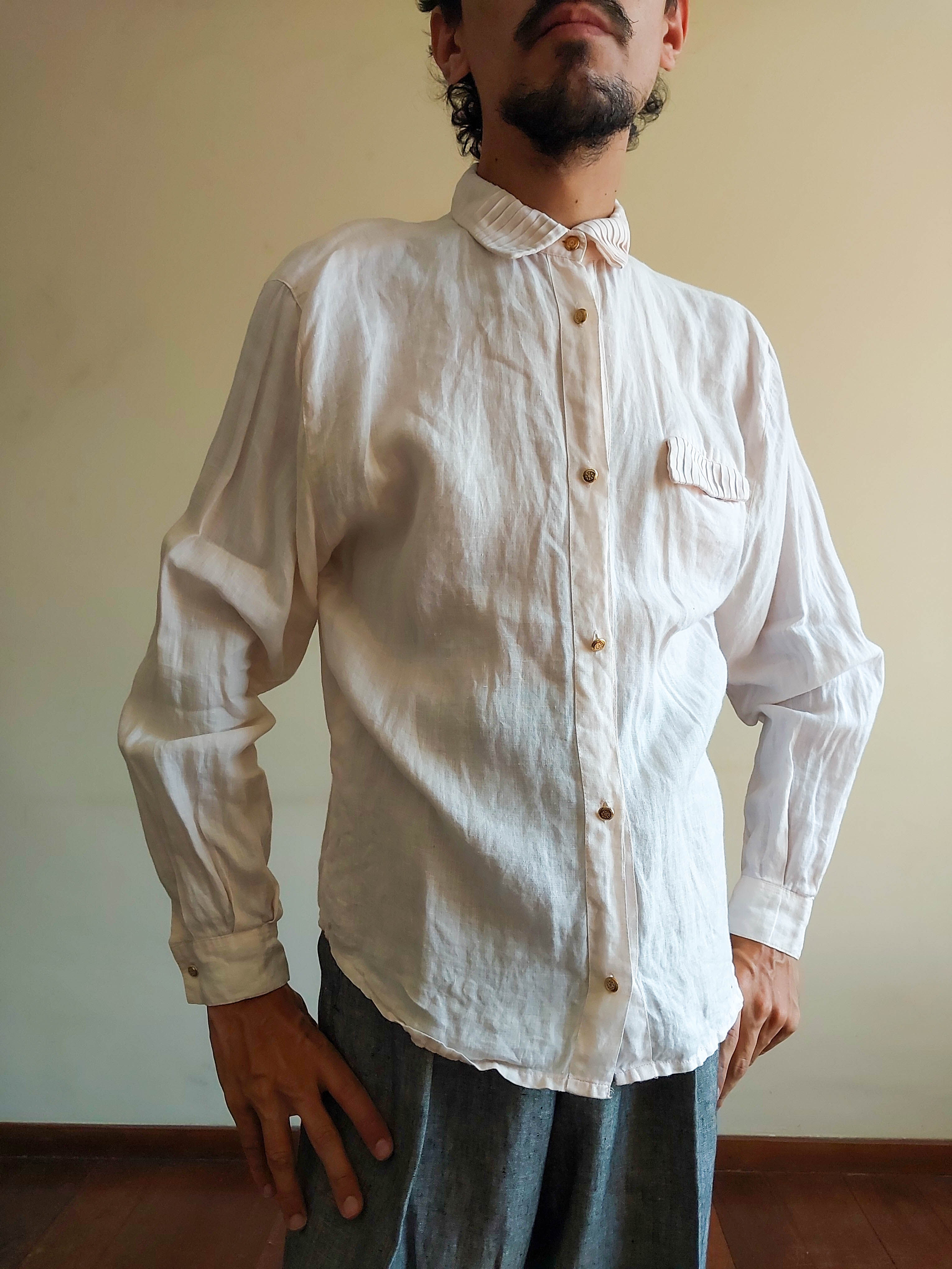 Camisa Colour Valdac Vintage em LInho Puro (tam P)