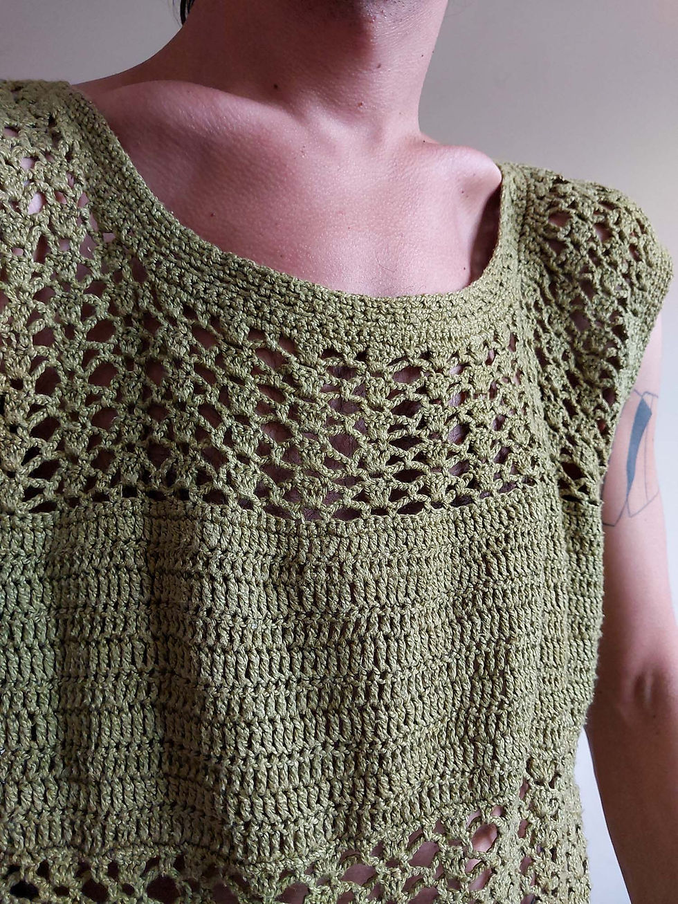 Miniatura: Camiseta Crochê  verde (tam G)