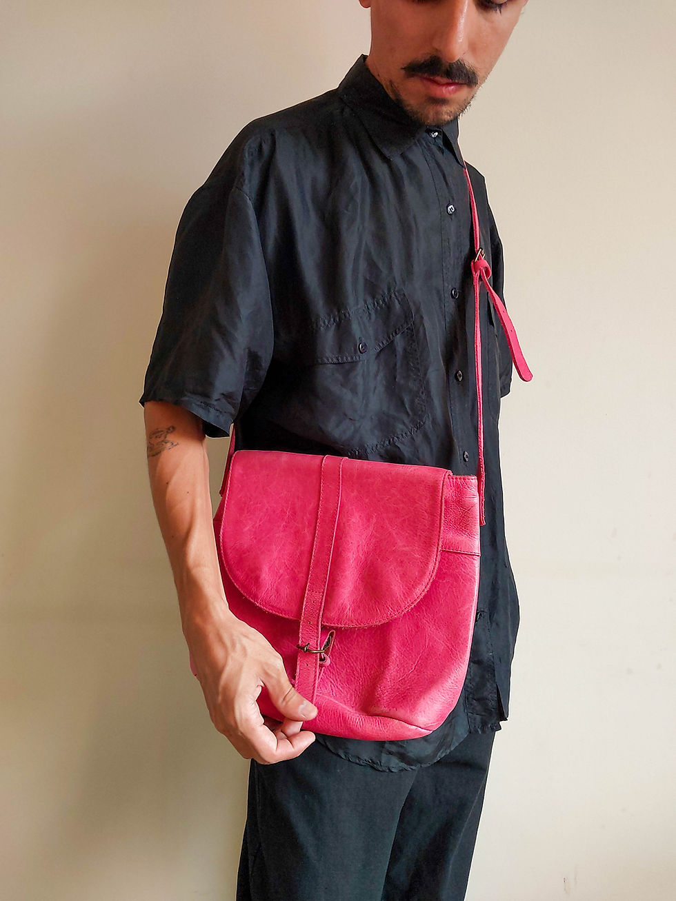 Miniatura: Bolsa Via Mia Couro Rosa