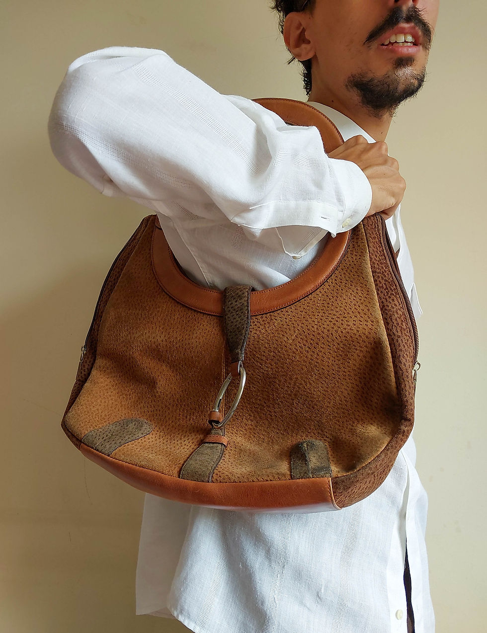 Miniatura: Bolsa Vintage em Couro Argentino Chiarini