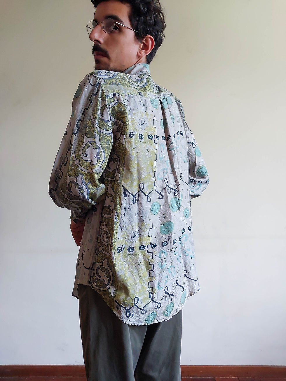Miniatura: Camisa Vintage Diane Gilman - 100% seda (Tam M)