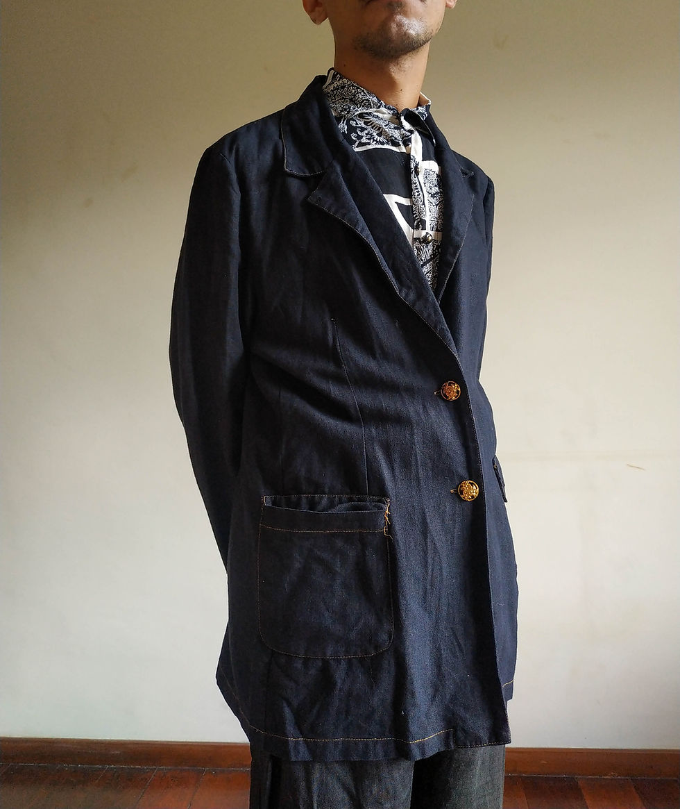 Miniatura: Blazer Vintage Contraste em rami (tam M)
