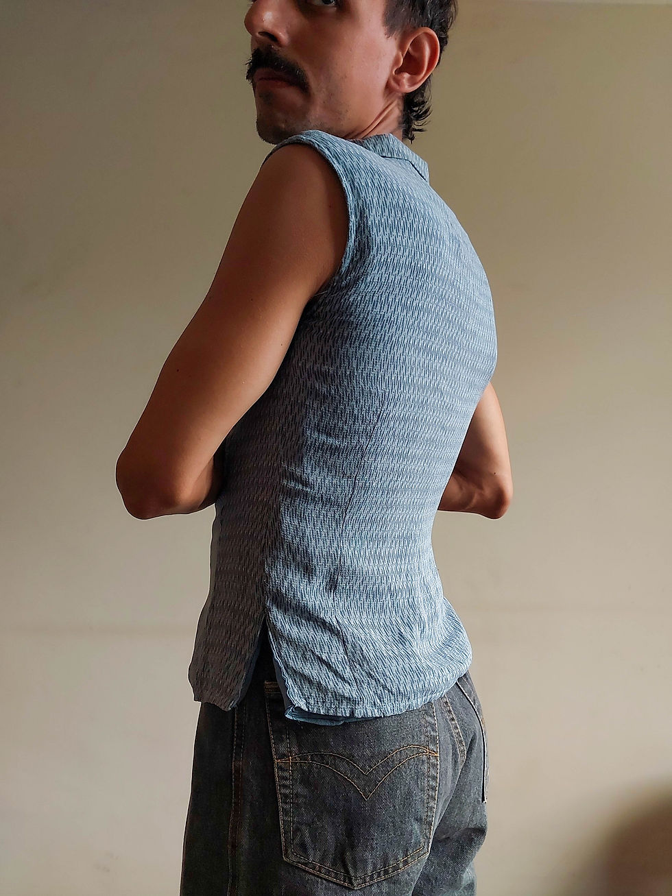 Miniatura: Camisa vintage Dué per Dué em seda (tam P)