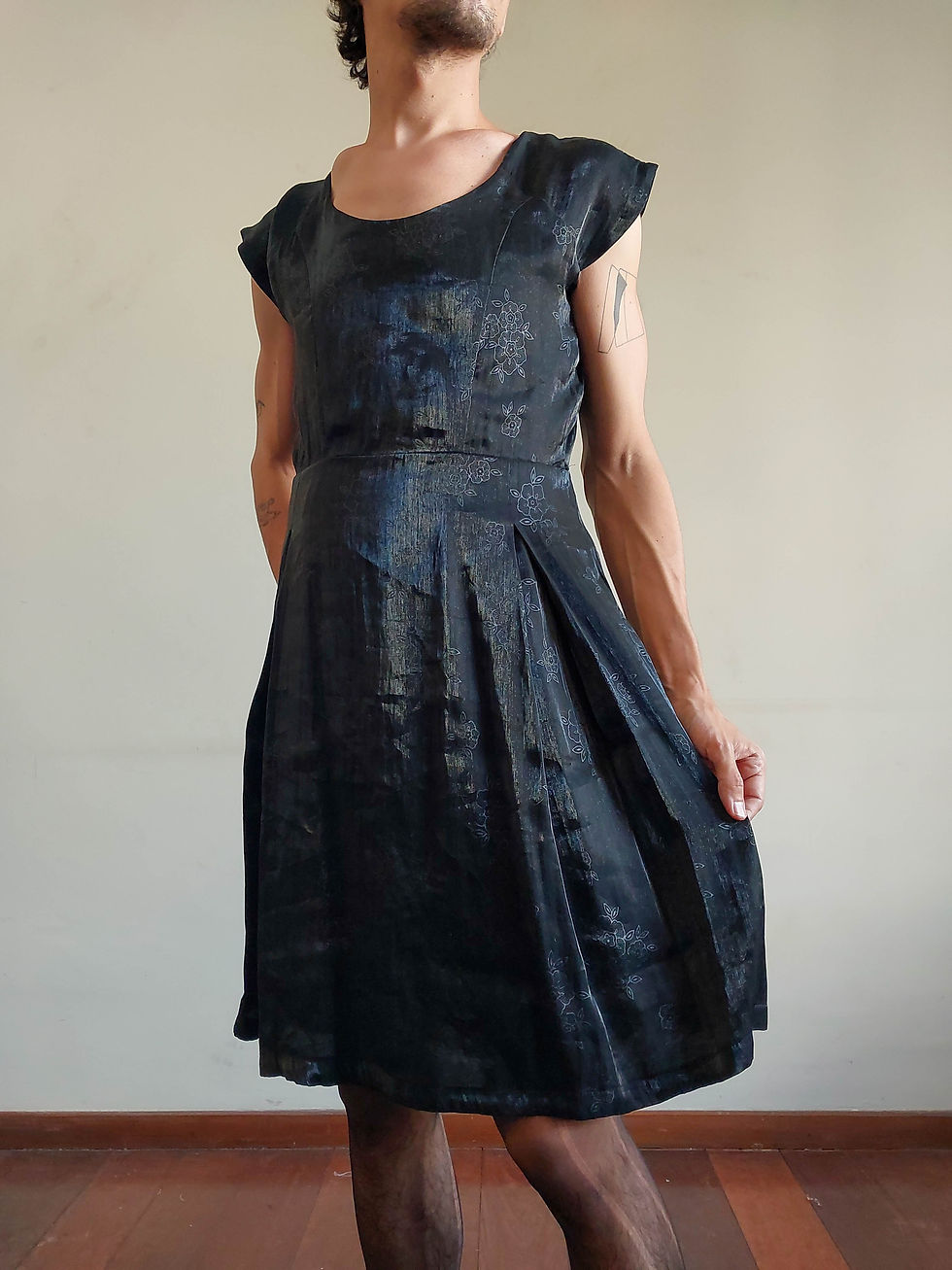 Miniatura: Vestido Marciana em Seda Javanesa feito por costureira (tam M)