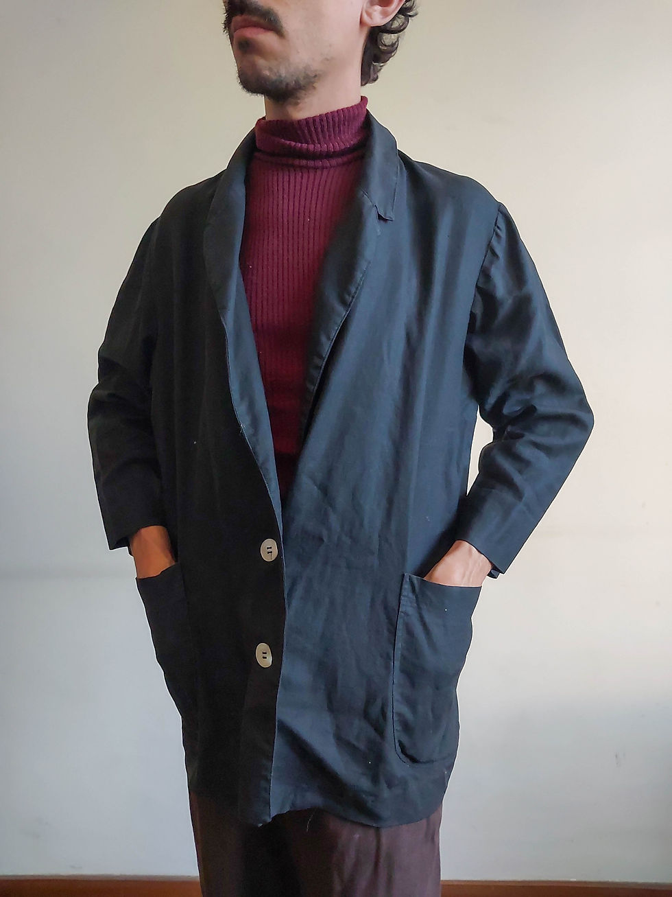 Miniatura: Blazer Preto Linho Giuliano (tam M)