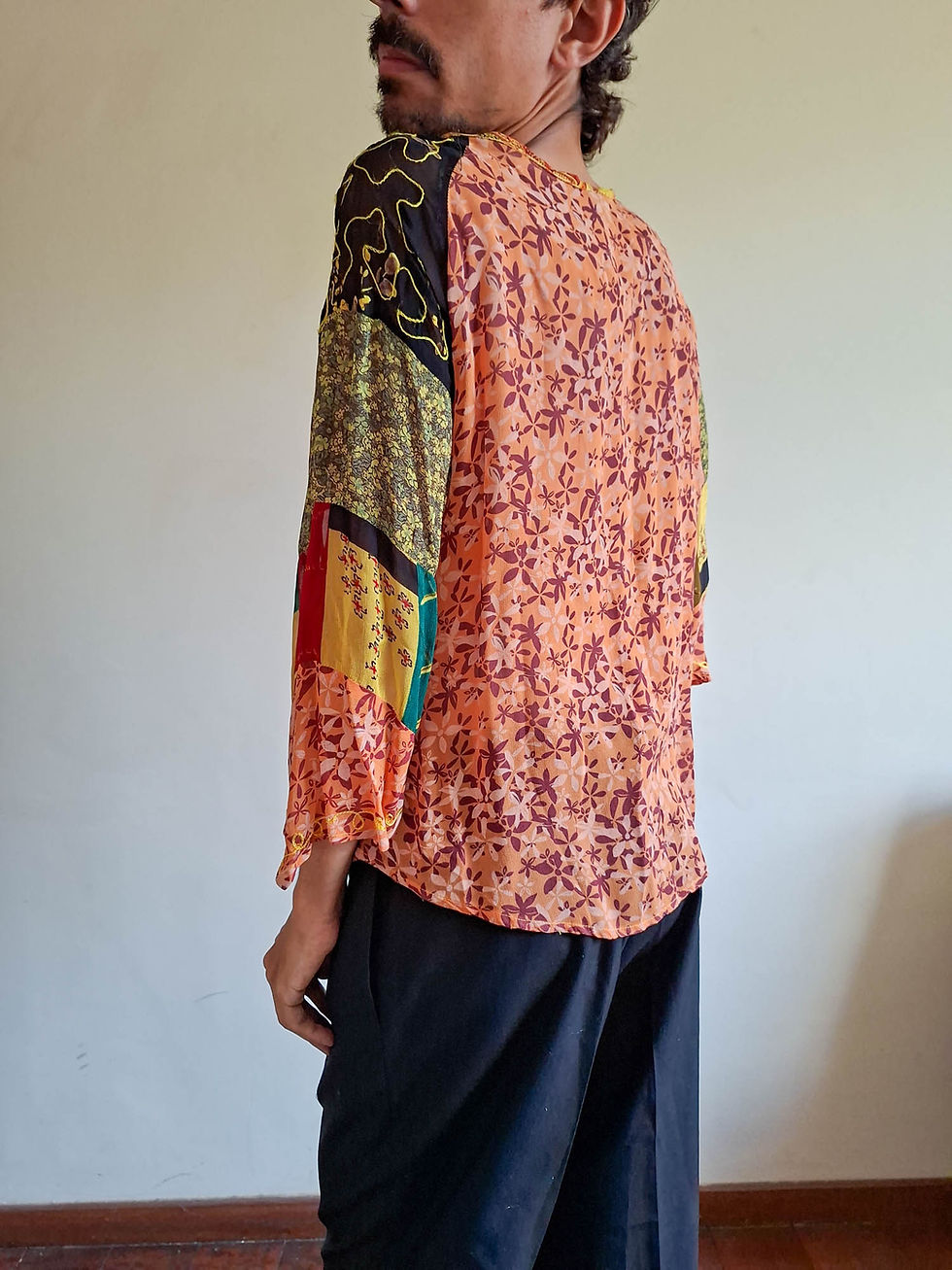Miniatura: Camisa Bela India Vintage em patchwork (tam GG)