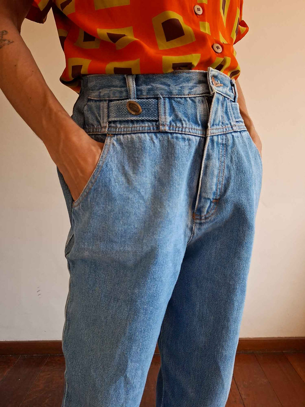 Miniatura: Calça Feranda jeans Vintage baggy (tam 38)